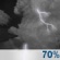 Tonight: Showers and thunderstorms likely. Some of the storms could be severe. Mostly cloudy, with a low around 73. Heat index values as high as 103. South southwest wind 5 to 10 mph. Chance of precipitation is 70%. New rainfall amounts between three quarters and one inch possible. Tonight: Showers And Thunderstorms Likely